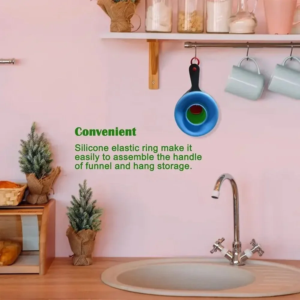 NEW Funnels Large & Small Silicone Collapsible Space Saving Funnels--Set of 3 - Picture 3 of 3